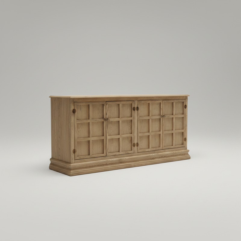 Lattice Oak Console