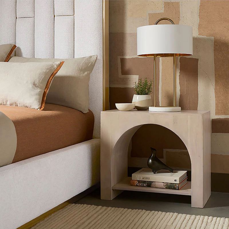Ichedter Arched Bedside Table - Wooden Empiro