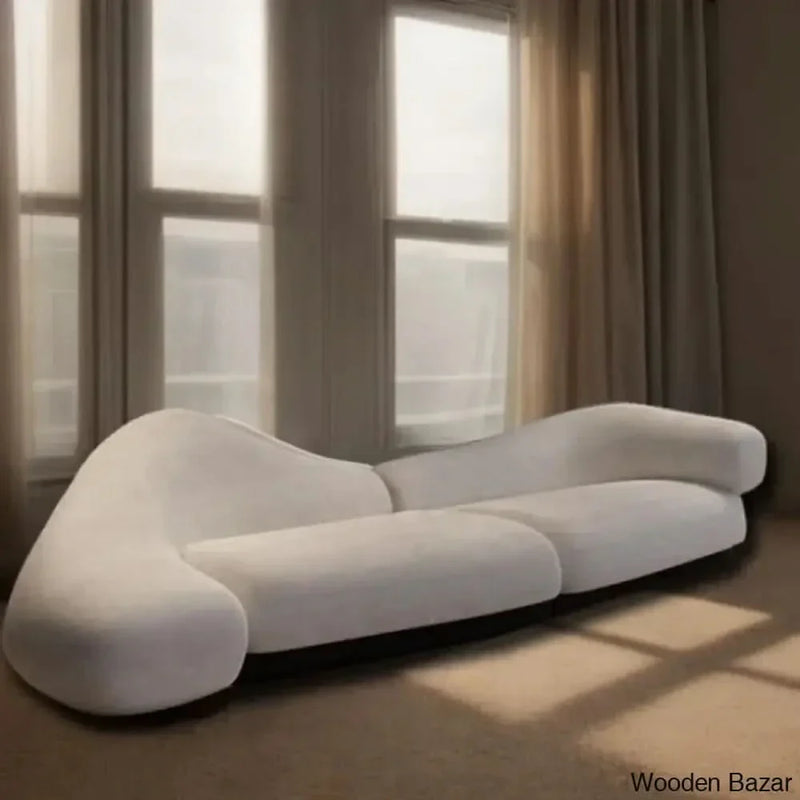 Italian Designer Curved Velvet Sofa Upholstered Sofa - Wooden Bazar