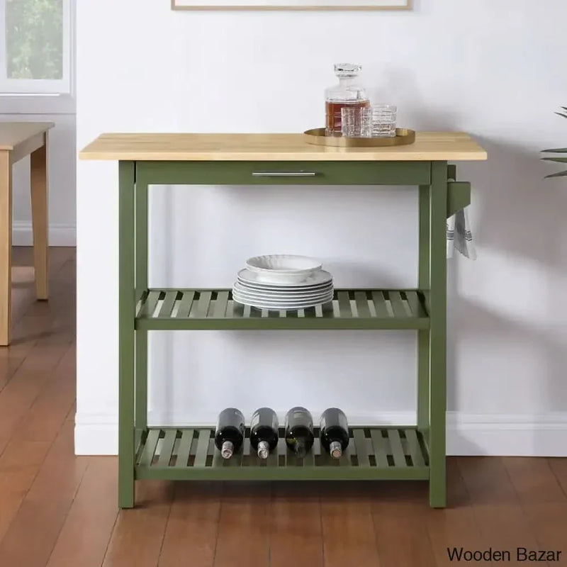 Janxiel 40'' Wide Prep Table with Drawer Kitchen trolley cart cabinet kitchen island with storage