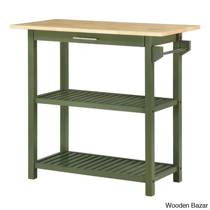Janxiel 40'' Wide Prep Table with Drawer Kitchen trolley cart cabinet kitchen island with storage