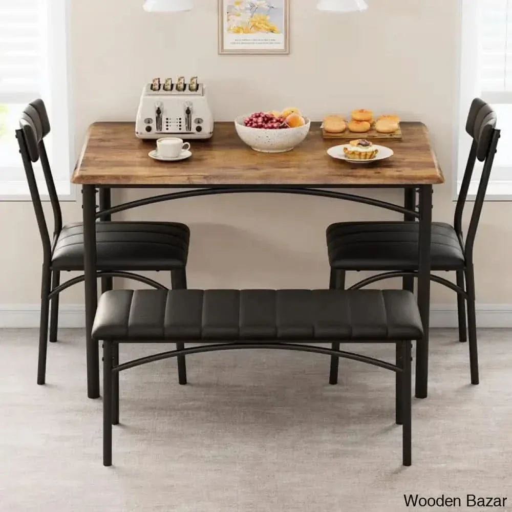 Jatta Stylish 4 Seater Dining Table Set - Wooden Empiro Brown