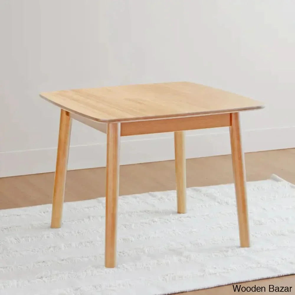 Jereney Solid Wood Square Coffee And Center Table Natural Oak