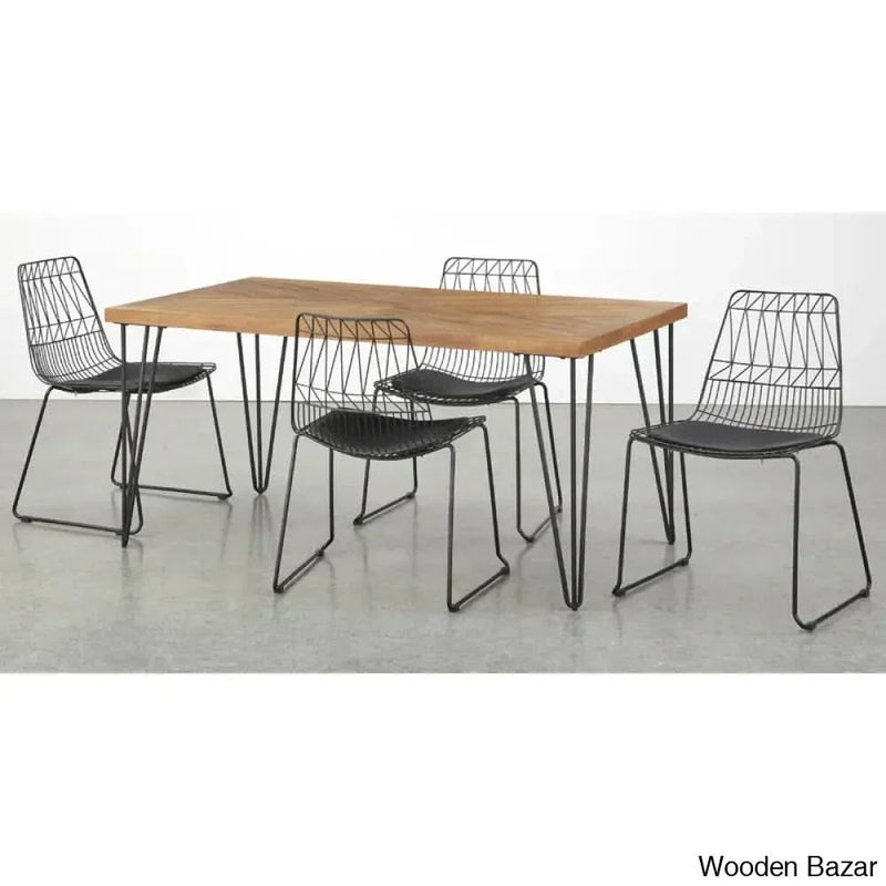 Joplin Modern 4 Seater Dining Table Set - Wooden Empiro