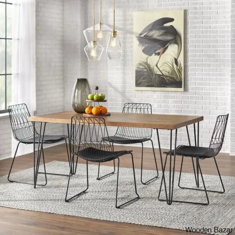 Joplin Modern 4 Seater Dining Table Set - Wooden Empiro