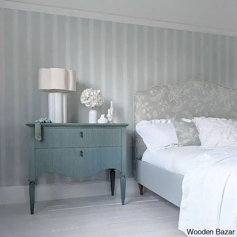 Karyn Solid Wood Premium with Blue Finish Chest of Drawers