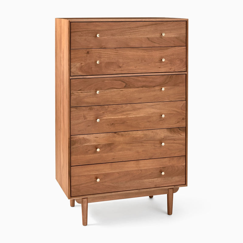 Levarder Solid Wood 6-Drawer Dresser - Wooden Empiro