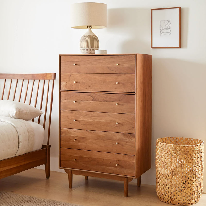 Levarder Solid Wood 6-Drawer Dresser - Wooden Empiro