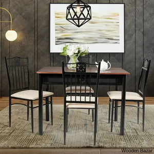 Kelly 4 Seater Dining Table Set - Wooden Empiro Light Brown
