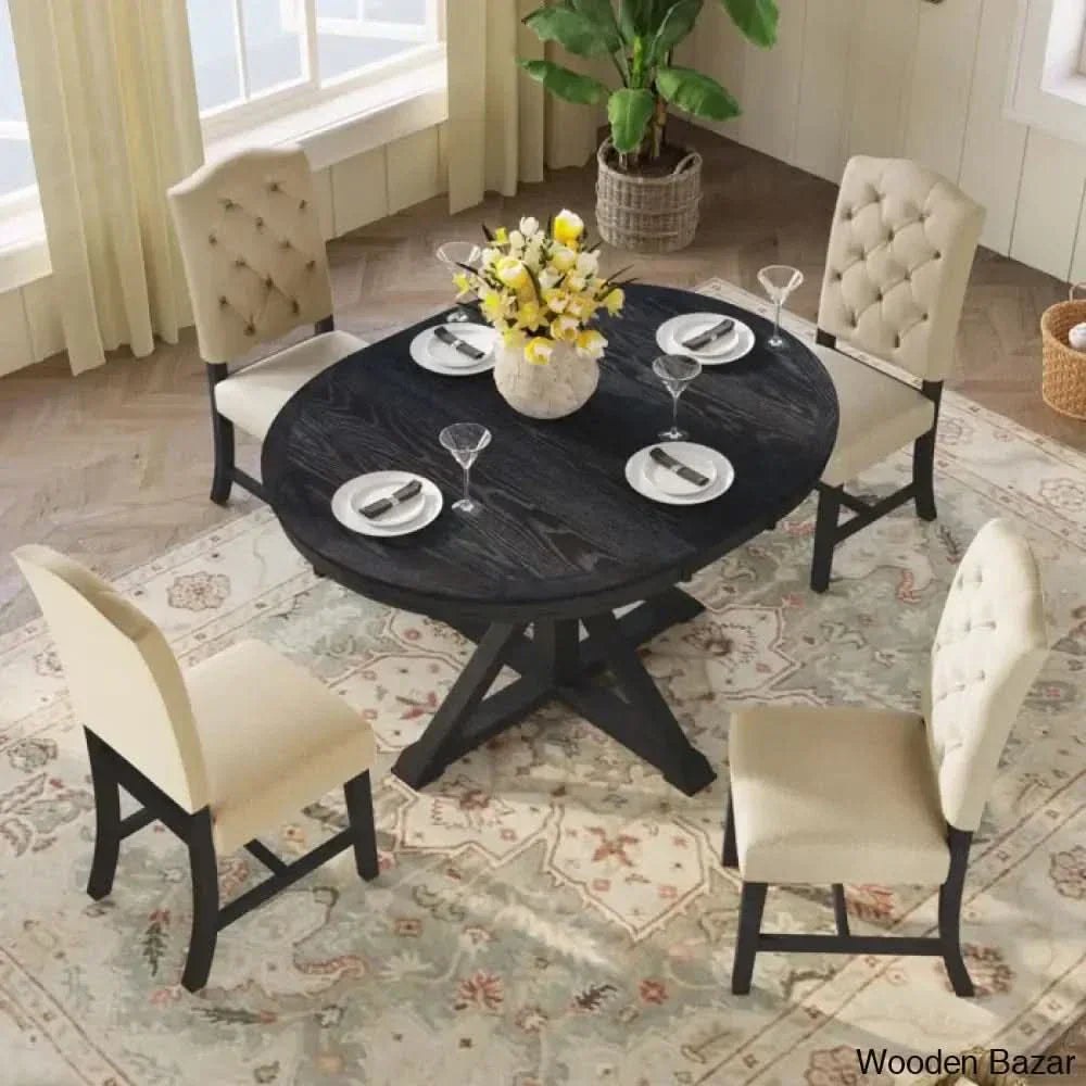Kelvin Best 4 Seater Extendable Dining Set - Wooden Empiro Espresso