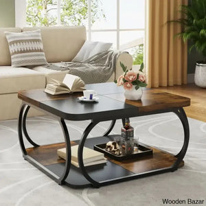 Kim Luxury Coffee And Center Table - Wooden Empiro Brown/Black
