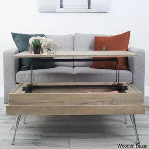 Kitzmillero Lift Top Coffee And Center Table With Storage Heathered Oak