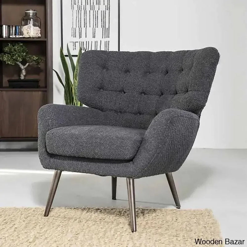 kyle Single Seater Chesterfield Arm Chair - Wooden Empiro