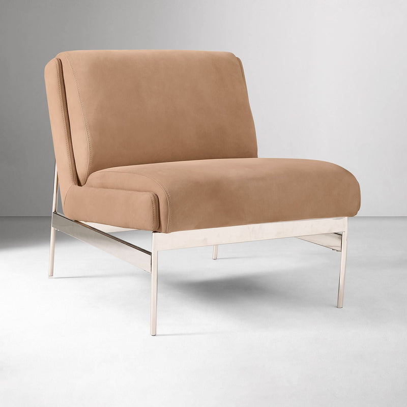 Rendpix Leather Slipper Chair - Wooden Empiro