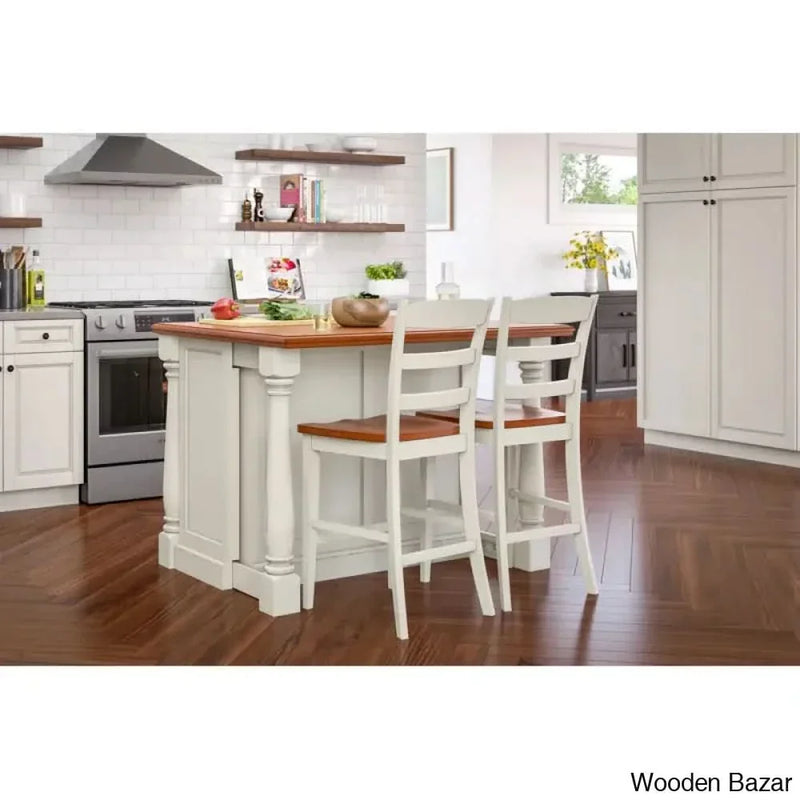 Larchwood Kitchen Island set Kitchen trolley cart cabinet kitchen island with storage