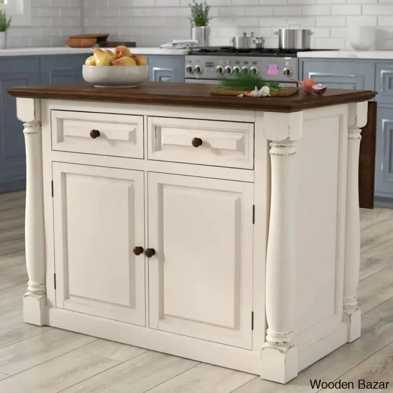 Larchwood Wood Kitchen Island Kitchen trolley cart cabinet kitchen island with storage