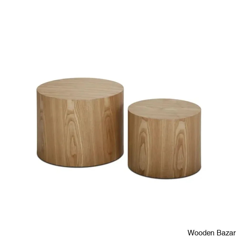 Leidingl Pedestal Nesting Coffee And Center Table Brown
