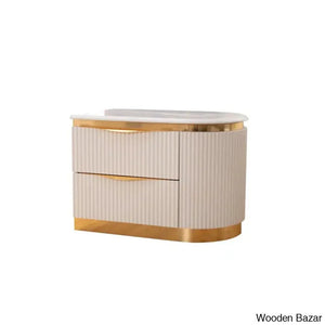 Linne Luxury 3 Piece Bedroom Set With Dressing Table Side - Wooden Empiro