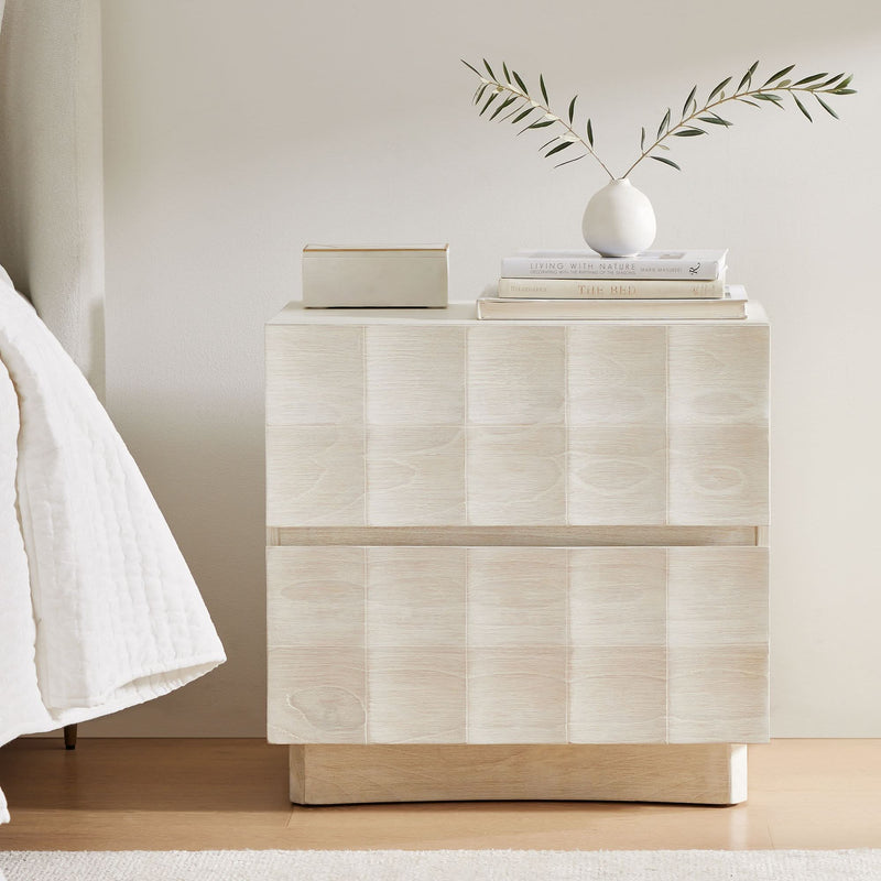 Tiber Carved Nightstand - Wooden Empiro