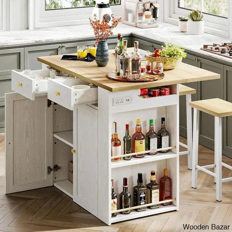 Lujane Wood Kitchen Island Kitchen trolley cart cabinet kitchen island with storage