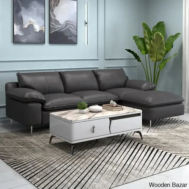 Luxurious Best Leather L-Shaped Sofa With Left hand Chaise