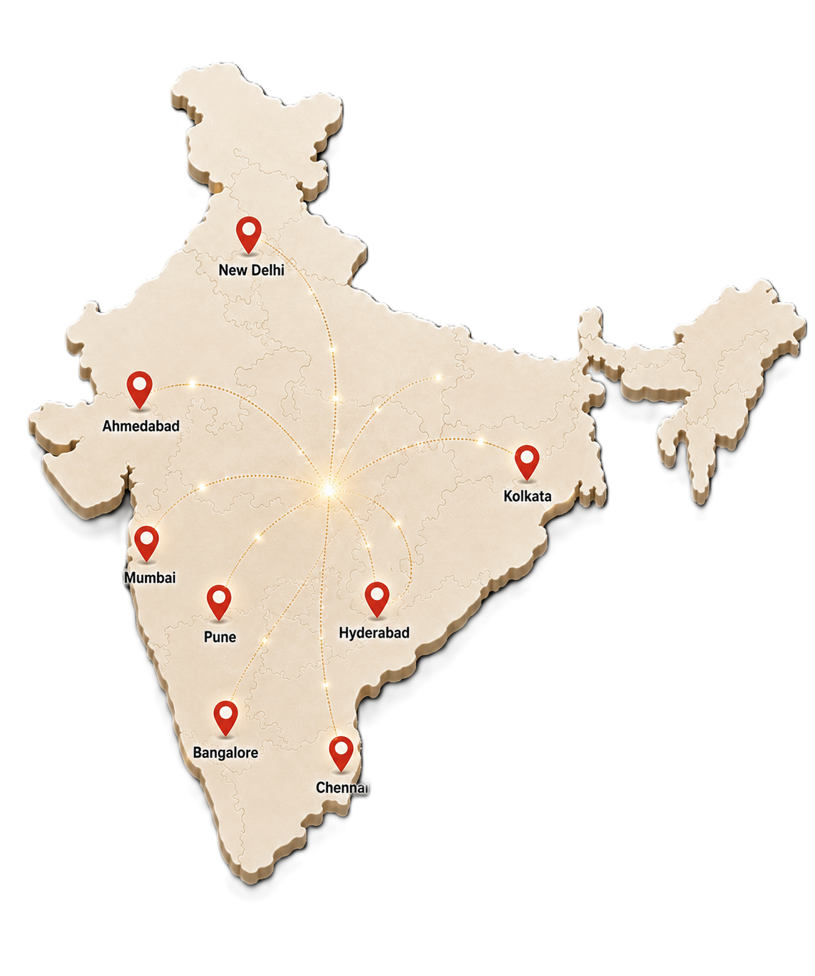 Map of India showing delivery coverage