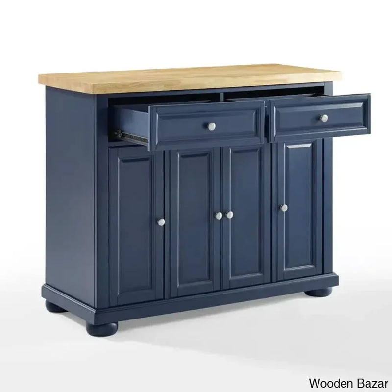 Madison Solid Wood Top Kitchen Island Kitchen trolley cart cabinet kitchen island with storage
