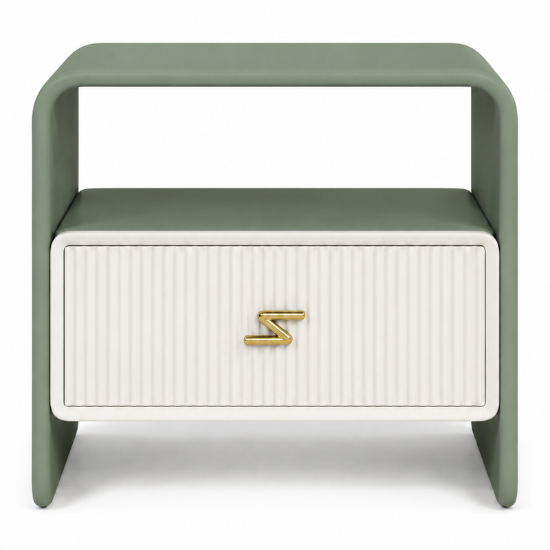 The Verdanza Bedside Table — Modern Nightstand with Drawer Storage, Open Shelf & Minimalist Bedroom Furniture