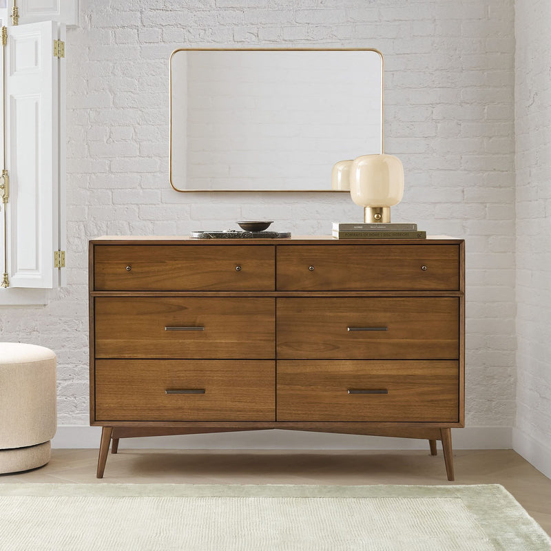 Sherald Mid-Century 6-Drawer Dresser - Wooden Empiro