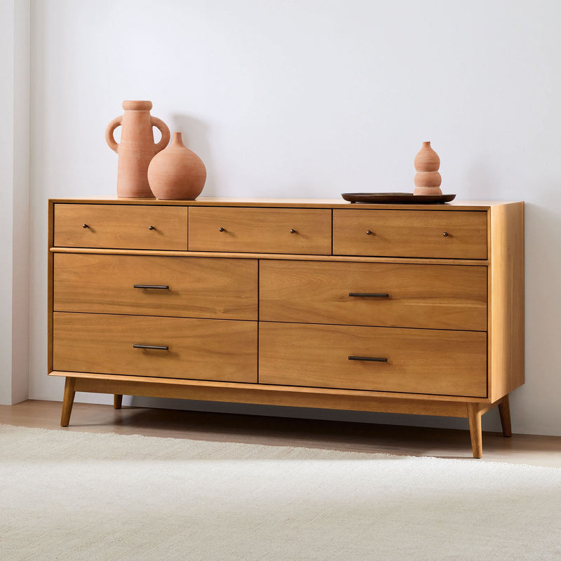 Perinand Mid-Century 7-Drawer Dresser - Wooden Empiro