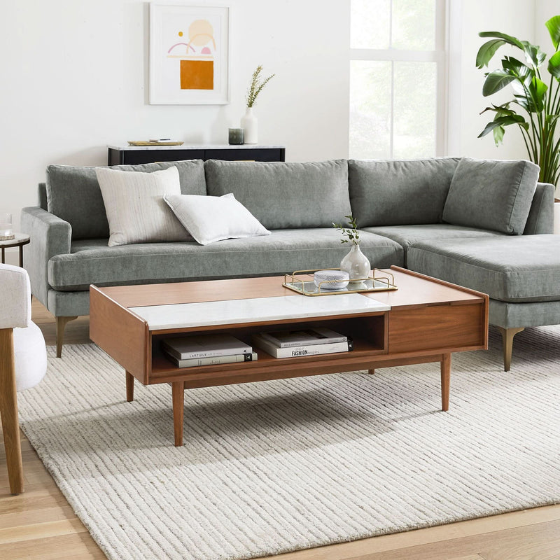 Yaaner Mid-Century Double Pop-Up Coffee Table - Wooden Empiro