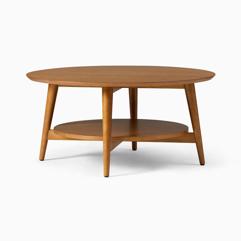 Wajender Mid-Century Round Coffee Table - Wooden Empiro