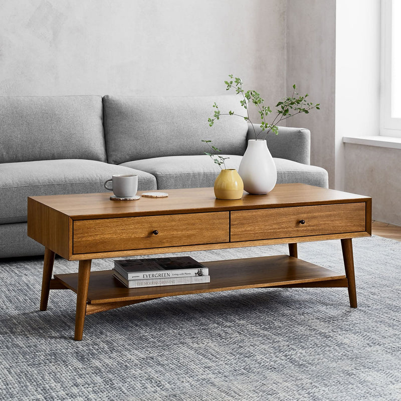 Mid-Century Storage Coffee Table - Wooden Empiro