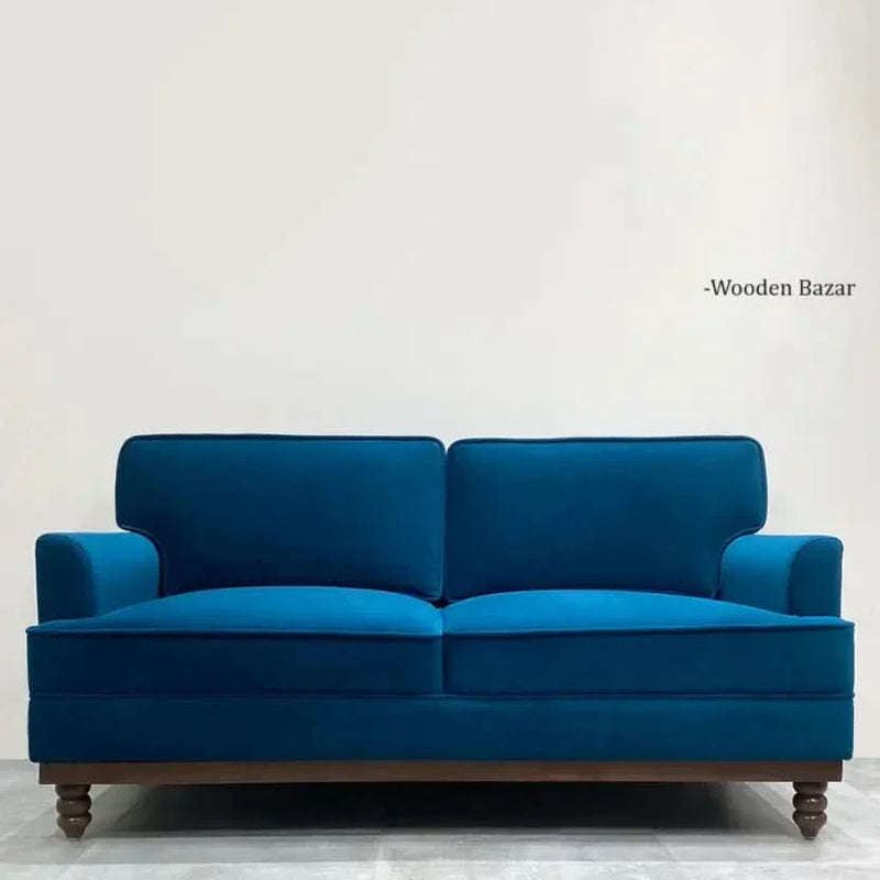 Mist Three Seater Sofa in peacock Color - Wooden Empiro