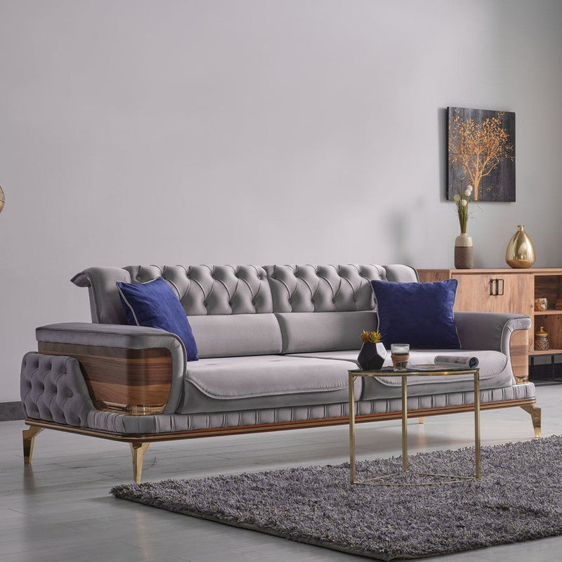 Oyster Luxury Turkish Signature Fabric Sofa Set