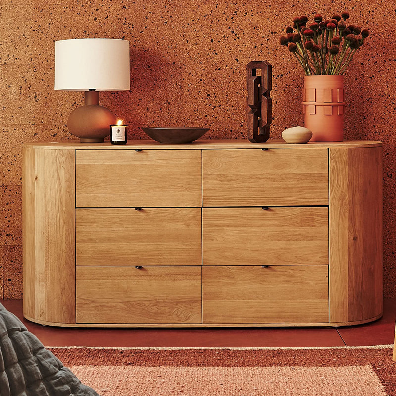 Gharel Modern Round Dresser (66") - Wooden Empiro