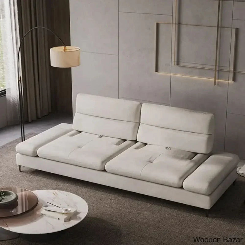 Modern Velvet Extra Deep Seat 4 Seater Sofa  - Wooden Bazar