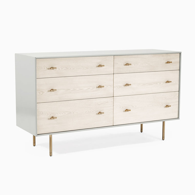 Yuniex Modernist Wood & Lacquer 6-Drawer Dresser - Wooden Empiro