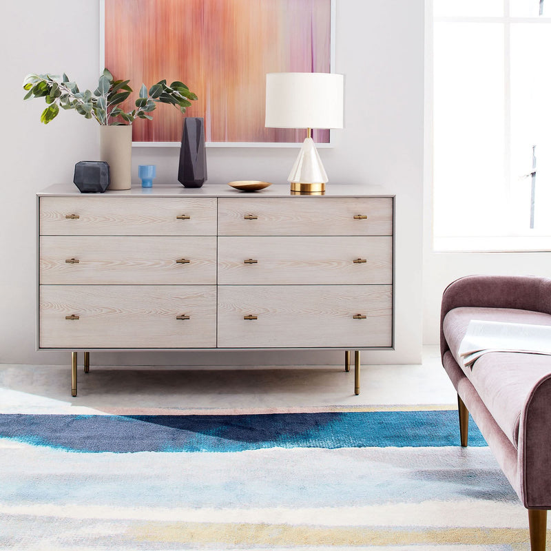 Yuniex Modernist Wood & Lacquer 6-Drawer Dresser - Wooden Empiro