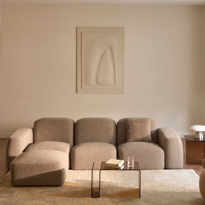 The Modena Sofa — Luxury Modular Bouclé 3 Seater Sofa with Ottoman