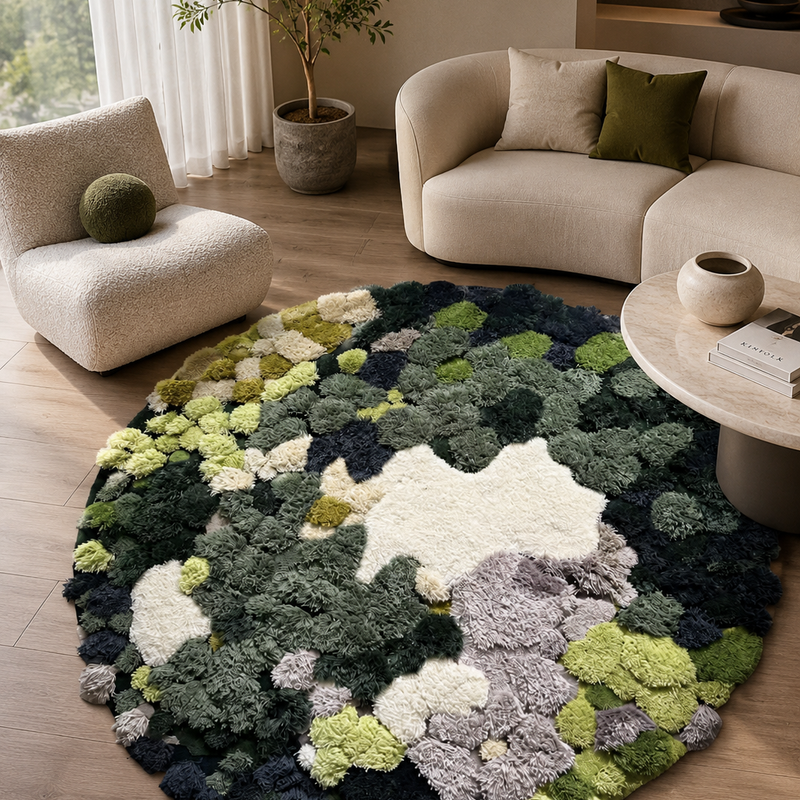 The Verdemoss Rug — Luxury Hand-Tufted Organic Abstract Area Rug