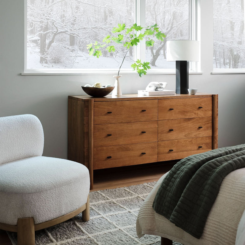 Tiko Modern Lounge Chair in Bouclé with Natural Wood Base - Wooden Empiro