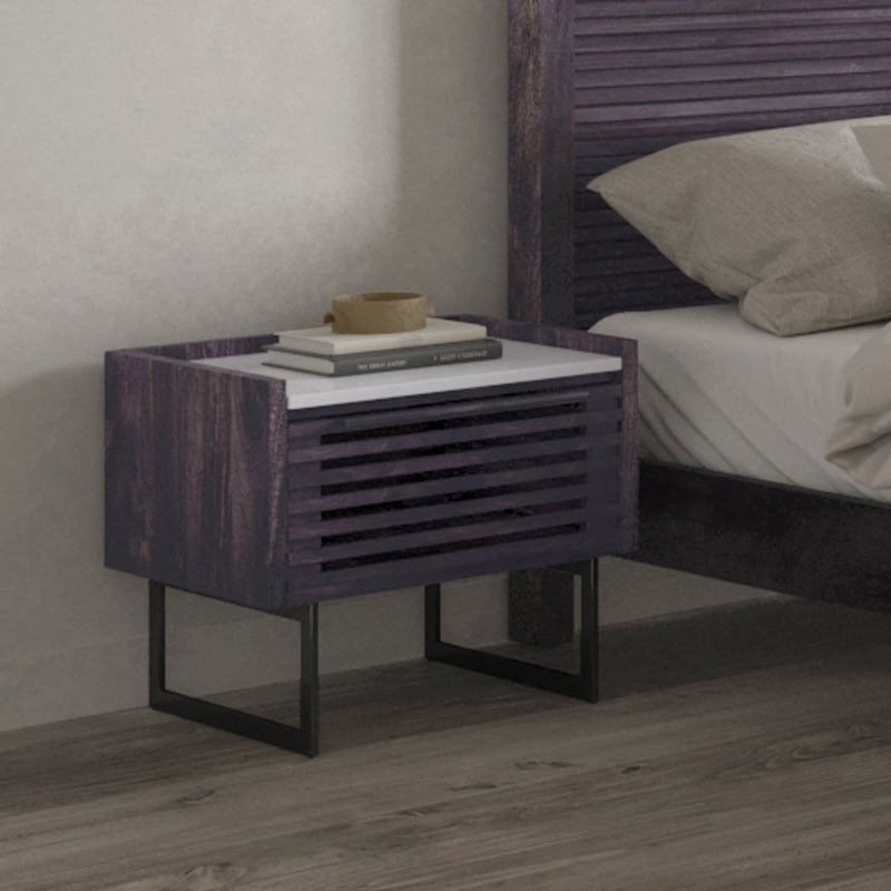 Levan Marble Bedside table - Wooden Empiro