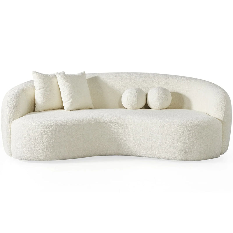 Amber Modern Large Full Italian Boucle Ivory 3 Seater Sofa