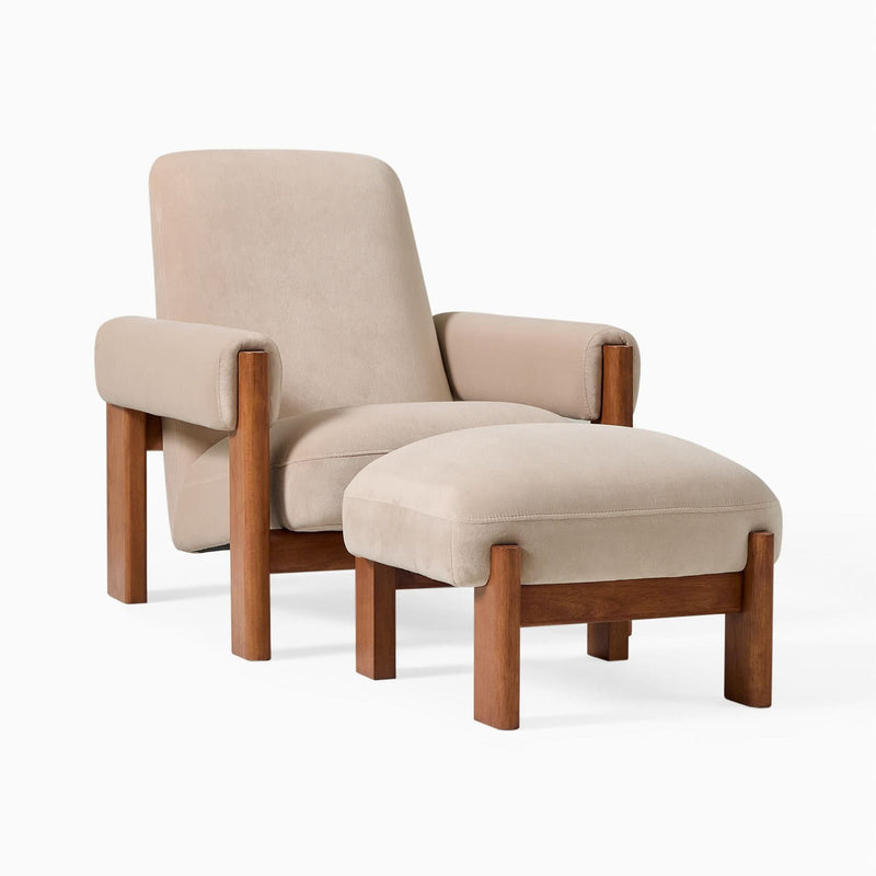 Waumol Chair & Ottoman Set - Wooden Empiro