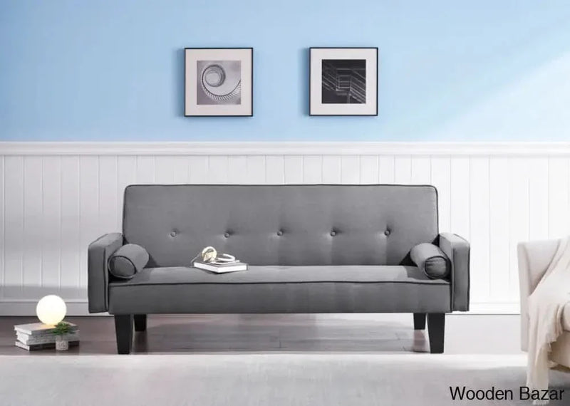 Noah Gray Convertible Sofa Bed with Two Matching Pillows With Stylish Multi-Function Seating