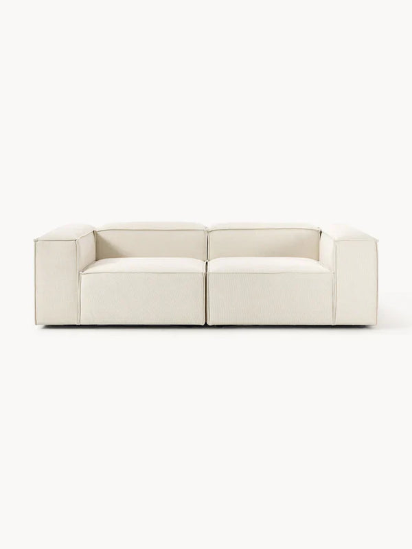 The Evara Sofa — Modern Three-Seater, Off-White Bouclé Upholstery