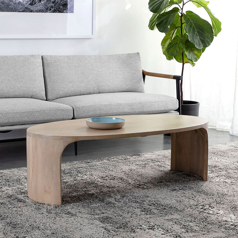 Tening Oval Coffee Table - Wooden Empiro