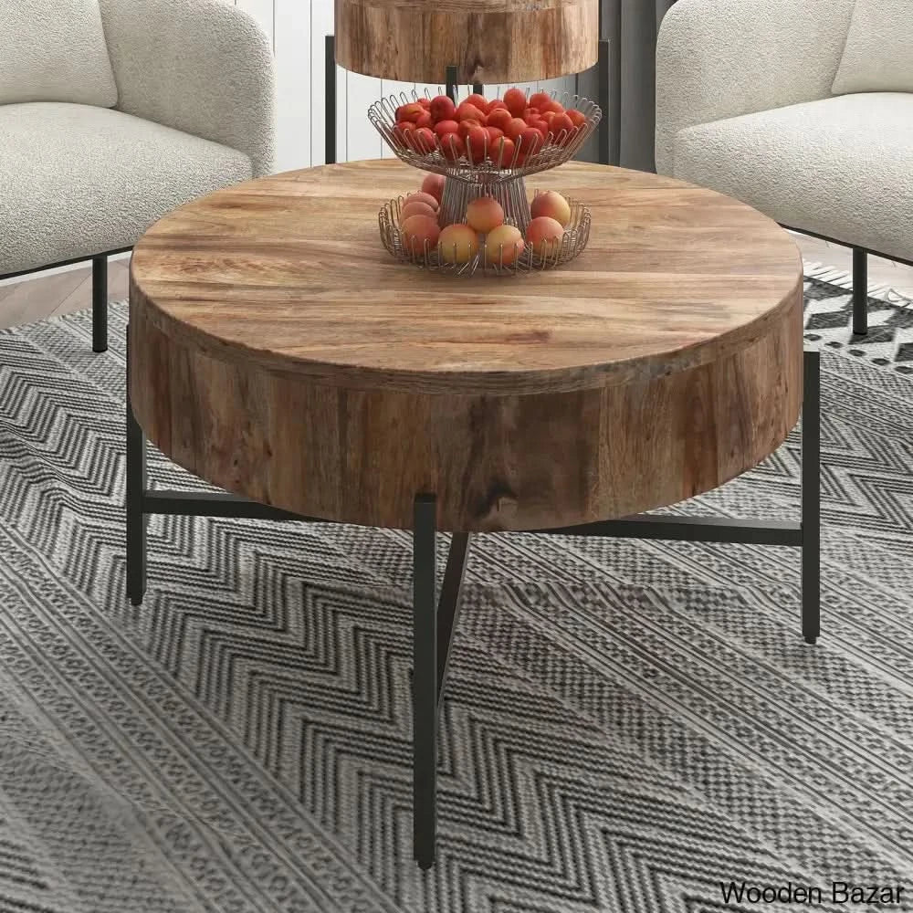 Paislea Solid Wood Top Coffee Table Center Table - Wooden Empiro Natural
