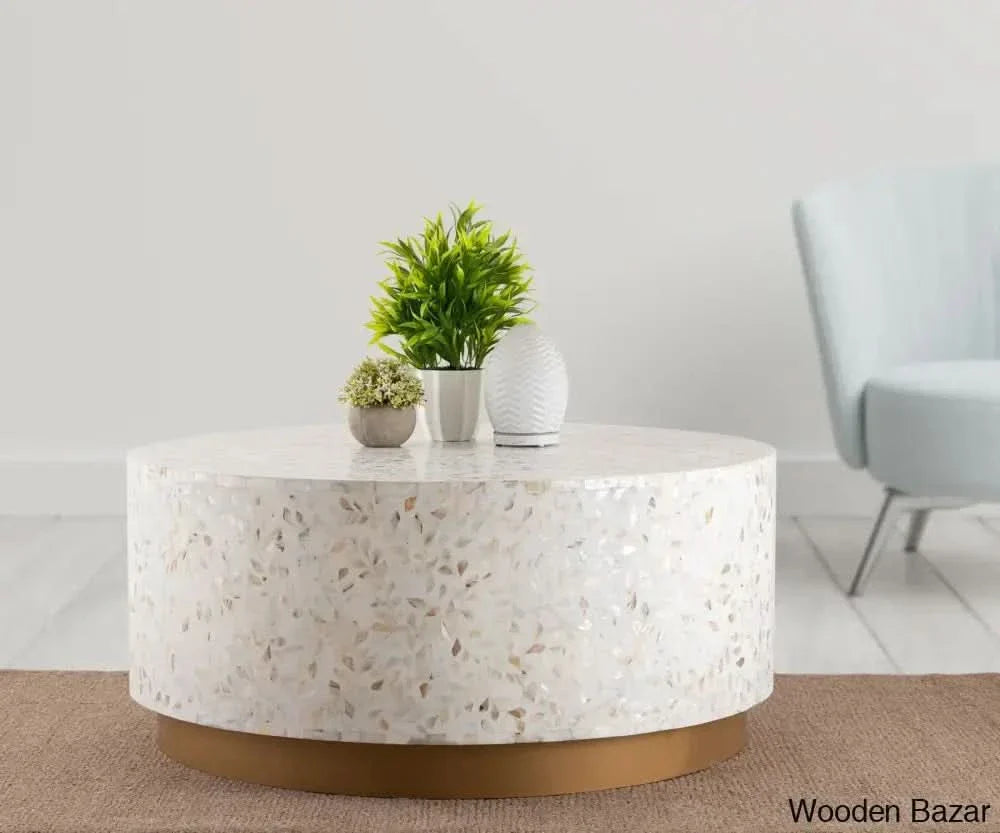 Pansy Solid Handmade Coffee Table And Center Table Ivory